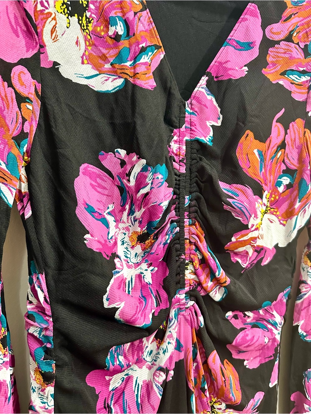 Diane Von Furstenberg Hildy Midi Dress Vibrant Pink Floral Size XL - Picture 5 of 8